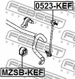 Front anti roll bar link Febest 0523-KEF