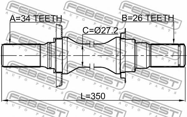Right axle shaft Febest 1012-V200ATRH