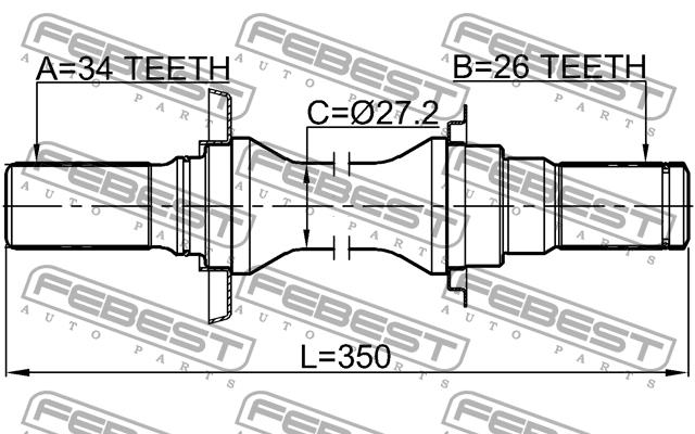 Febest Right axle shaft – price 178 PLN