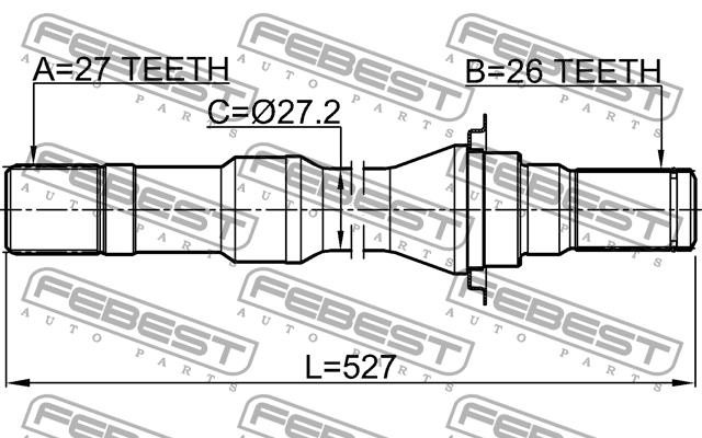 Febest Right axle shaft – price [object Object] PLN