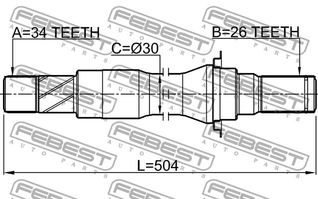 Febest Right axle shaft – price 291 PLN