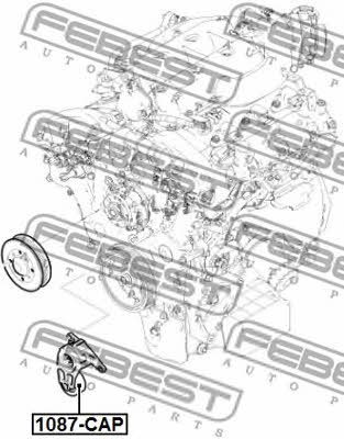 Drive belt tensioner pulley Febest 1087-CAP