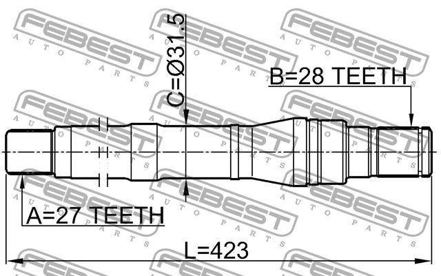 Febest Right axle shaft – price [object Object] PLN