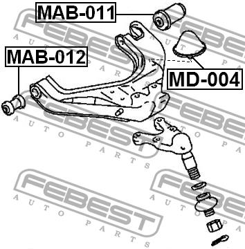 Febest Front lower control arm front bushing – price 27 PLN