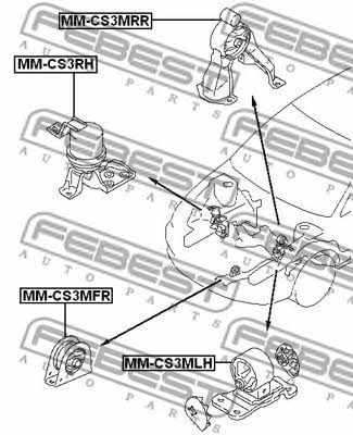 Febest Engine mount, rear – price 149 PLN
