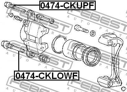 Caliper slide pin Febest 0474-CKLOWF