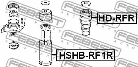 Rear shock absorber bump Febest HD-RFR