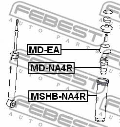 Rear shock absorber bump Febest MD-NA4R