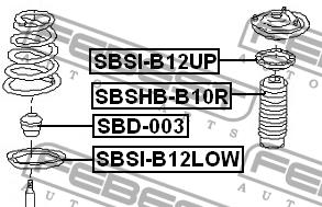 Rear shock absorber bump Febest SBD-003