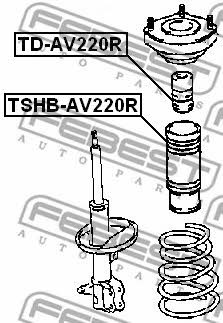Rear shock absorber bump Febest TD-AV220R