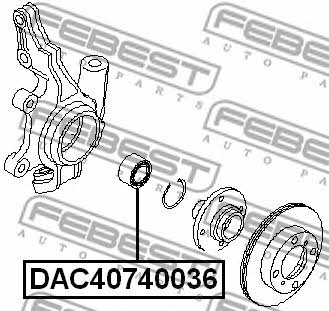 Front wheel bearing Febest DAC40740036