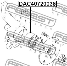 Front Wheel Bearing Kit Febest DAC40720036