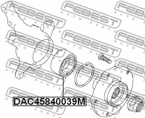 Front wheel bearing Febest DAC45840039M