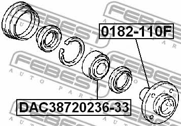 Front wheel bearing Febest DAC38720236-33