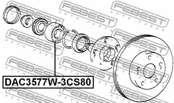 Front wheel bearing Febest DAC3577W-3CS80