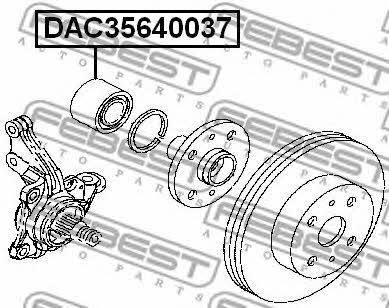 Front wheel bearing Febest DAC35640037