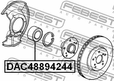 Front wheel bearing Febest DAC48894244