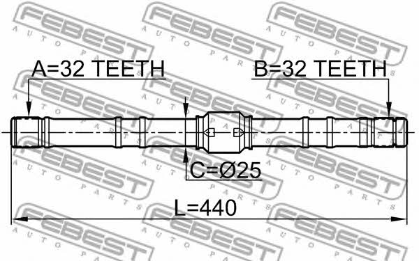 Febest Right axle shaft – price [object Object] PLN