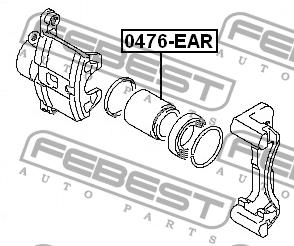 Rear brake caliper piston Febest 0476-EAR