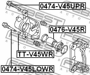 Rear brake caliper piston Febest 0476-V45R