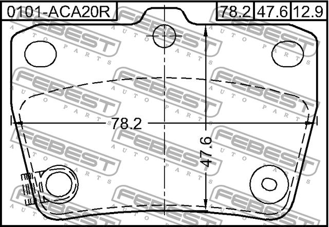 Febest 0101-ACA20R Brake Pad Set, disc brake 0101ACA20R