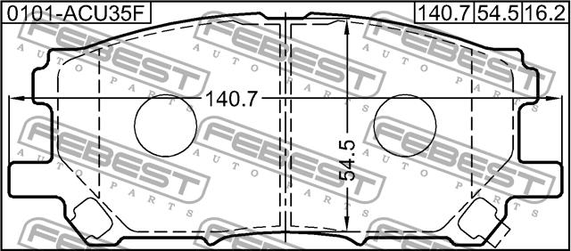 Febest 0101-ACU35F Brake Pad Set, disc brake 0101ACU35F