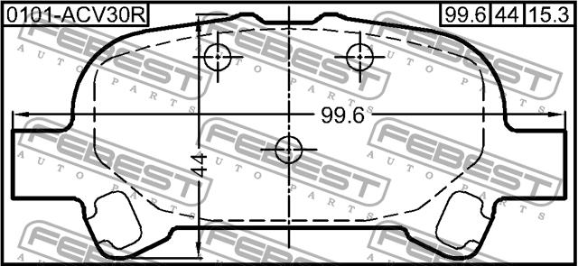 Febest 0101-ACV30R Brake Pad Set, disc brake 0101ACV30R
