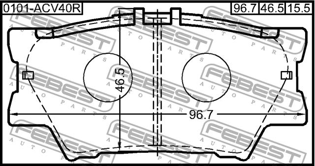 Febest 0101-ACV40R Brake Pad Set, disc brake 0101ACV40R