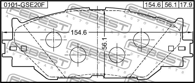 Febest 0101-GSE20F Brake Pad Set, disc brake 0101GSE20F