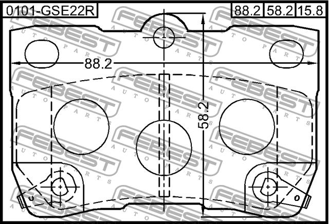 Febest 0101-GSE22R Brake Pad Set, disc brake 0101GSE22R