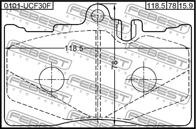 Febest 0101-UCF30F Brake Pad Set, disc brake 0101UCF30F