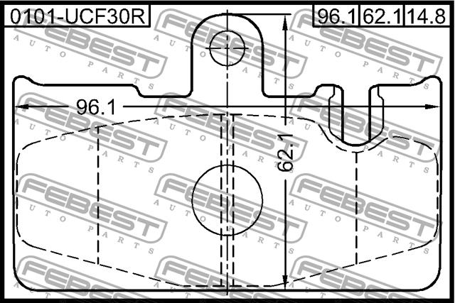 Febest 0101-UCF30R Brake Pad Set, disc brake 0101UCF30R