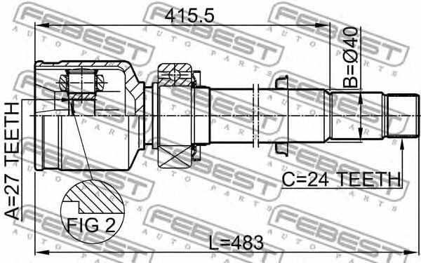 CV joint Febest 0111-GSV40RH