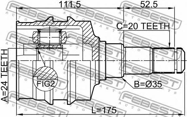 CV joint Febest 0111-SXV20LH