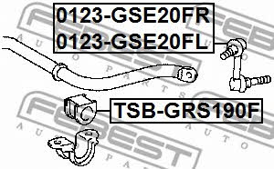 Front stabilizer bar, right Febest 0123-GSE20FR