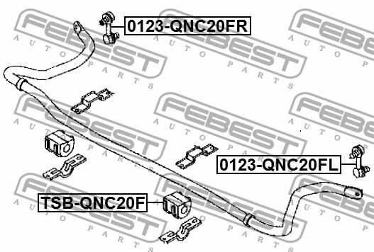 Febest Front stabilizer bar, right – price 35 PLN