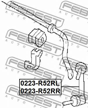 Left stabilizer bar Febest 0223-R52RL