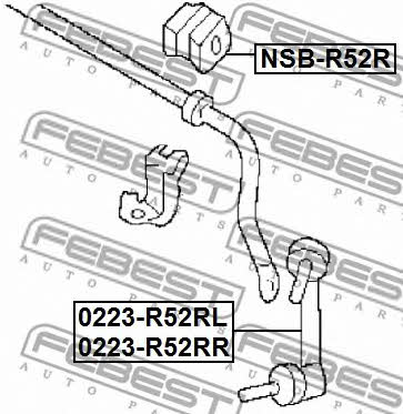 Anti roll bar link, rear right Febest 0223-R52RR