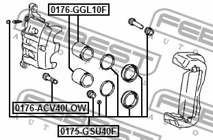 Brake caliper repair kit Febest 0175-GSU40F