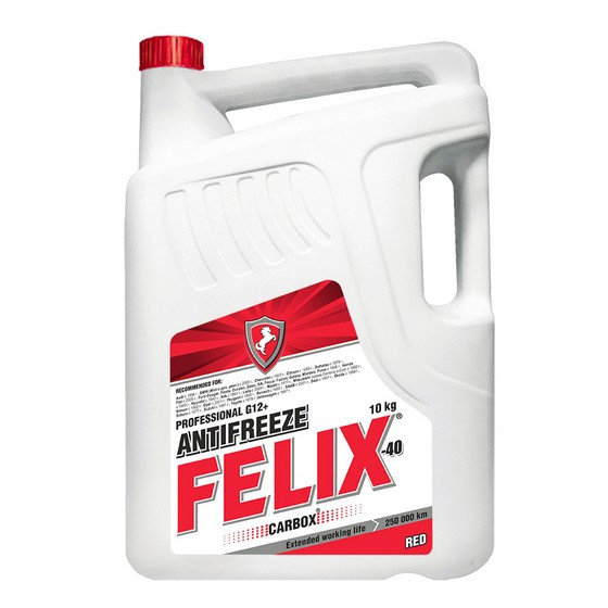 Felix 4606532003661 Antifreeze G12+ CARBOX, red, -40°C, 10 L 4606532003661