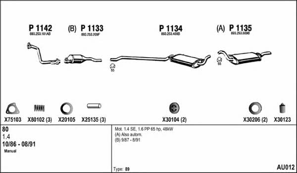  AU012 Exhaust system AU012