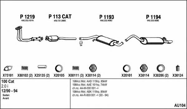  AU104 Exhaust system AU104