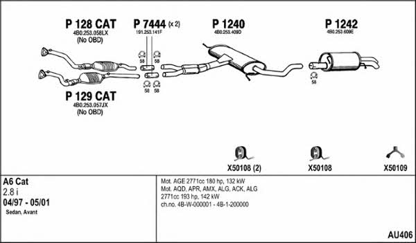  AU406 Exhaust system AU406