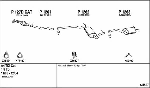 AU507 Exhaust system AU507