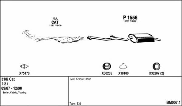 Fenno BM007.1 Exhaust system BM0071