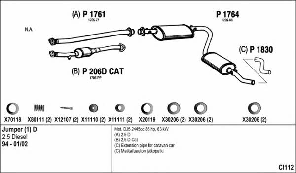 Fenno CI112 Exhaust system CI112