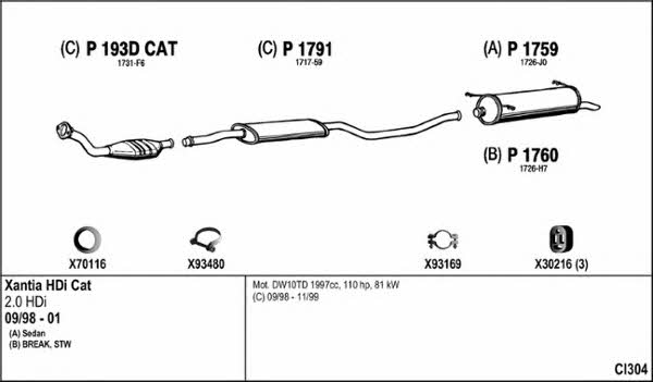  CI304 Exhaust system CI304