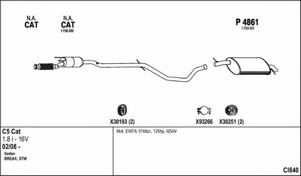  CI840 Exhaust system CI840