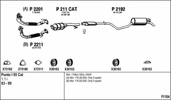  FI104 Exhaust system FI104