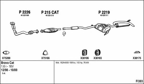 Fenno FI303 Exhaust system FI303